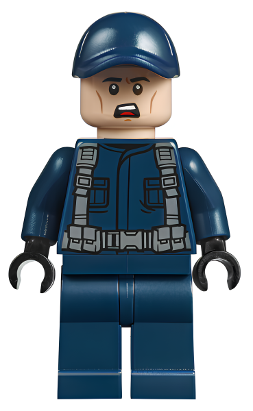 Минифигурка Lego ACU Tracker - Male, Dark Blue Cap, Light Nougat Head jw037 N